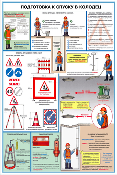 ПС17 Безопасность работ на объектах водоснабжения и канализации (ламинированная бумага, А2, 4 листа) - Плакаты - Безопасность труда - . Магазин Znakstend.ru